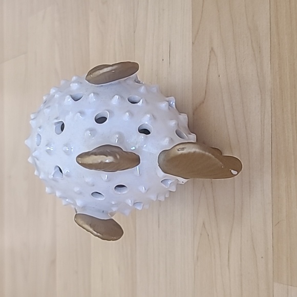 Decorative White and Gold Fish Figure - Picture 5 of 5